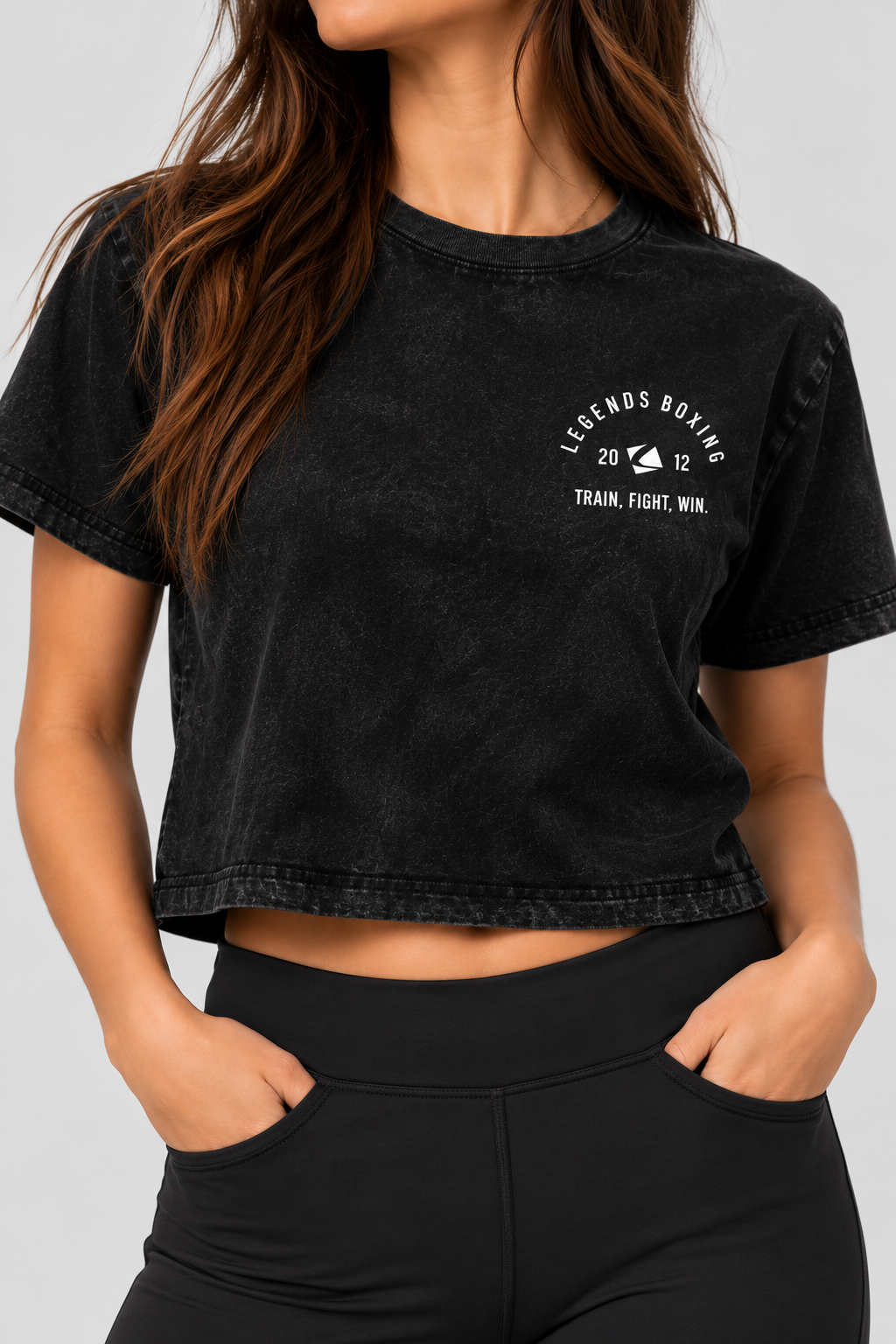 Legends Boxing Women's Train. Fight. Win. Cropped T-Shirt