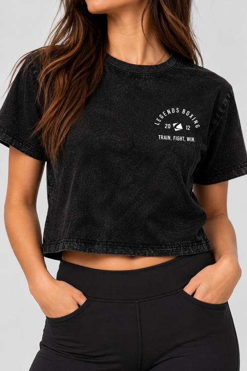 Legends Boxing Women's Train. Fight. Win. Cropped T-Shirt