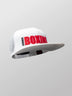 Legends Snapback Hat  White w/red Flat Brim Unisex