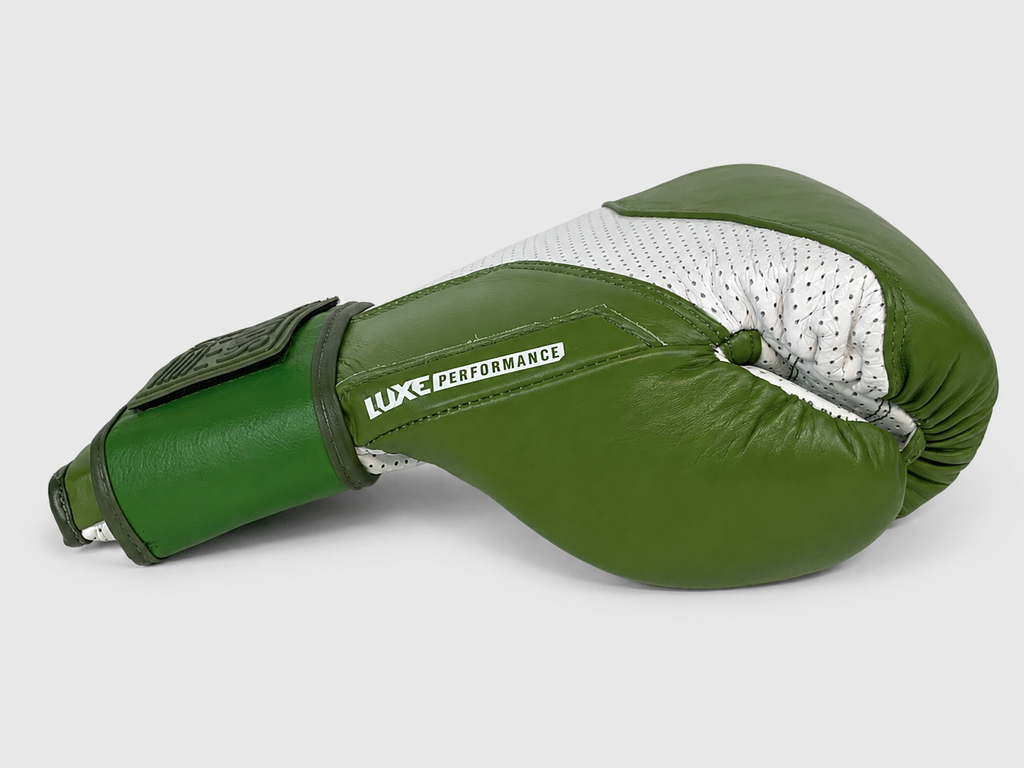 Luxe LTE Boxing Gloves - Matte Green + White Edition